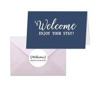 Besttile Hotel & Motel Greeting Cards,4x6 inch Welcome Enjoy Your Stay Welcome Guests Card with Envelope,20 Pcs Per Pack