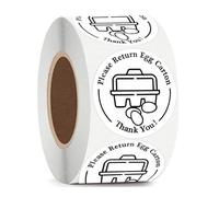 Besttile Removable Egg Carton Labels, 1.5 inch, 500 Pcs Per Roll (Recycling and Sustainability Stickers, Farm Fresh Egg Labels, Returnable Egg Carton Stickers)