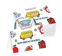Besttile Welcome Back to School Greeting Card,30 Pack First Day at School Card, Cute Back to School Gift, New School Good Luck Card for Niece Daughter Son Student