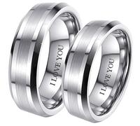 BESTTOHAVE His And Hers 6MM Scratch Resistant Tungsten Carbide I Love You' Matching Wedding Couple Ring Set (Available Sizes H - Z+6) Message Your Ring Sizes Via Amazon