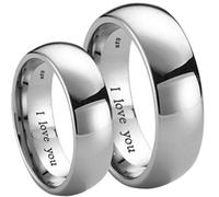 BestToHave His And Hers 7mm Engraved I Love You Classic Unisex Wedding Engagement Comfort Fit Jewellery Band Ring Set (Available Sizes L - Z+4) EMAIL Your Ring Sizes Via Amazon