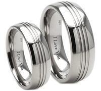 BESTTOHAVE His And Hers 7MM Matching Titanium Wedding Engagement Ring Set (Available Sizes L - Z+4) EMAIL Your Ring Sizes Via Amazon