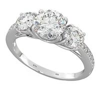 BESTTOHAVE Ladies 925 sterling silver three stones wedding engagement band ring