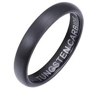 BESTTOHAVE - Ladies/Mens Black Tungsten Carbide 4mm Classic Wedding Comfort Fit Unisex Band Ring Z+3