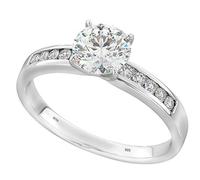 BestToHave- Ladies Sterling Silver & Cubic Zirconia Solitaire Ring - J