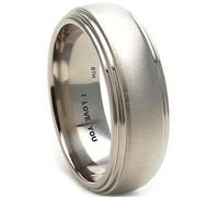 BESTTOHAVE Mens Titanium Ring -8mm Wide Engraved With I Love You Classic Unisex Wedding Engagement Comfort Fit Jewellery Band Ring - Size Y (Available in Most Sizes)