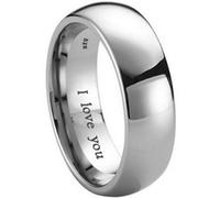BESTTOHAVE Mens Titanium Wedding Engagement Engraved With I Love You Band Ring -Unisex - Size U
