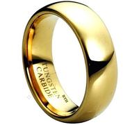 BESTTOHAVE Tungsten 8mm Gold IP Tungsten Carbide Comfort Fit Wedding Engagement Band Ring Z+4