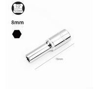 Besttoolifes 1/2 Inch Drive Deep Socket Wrench Set, 8-27mm Hex Chrome Vanadium Steel, High Torque Ratchet Compatible Heads for Mechanics, Car Repair and DIY Projects（8mm）