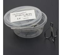 Besttoolifes 1# One box of six, 6-Piece Tying Wire Fishhook Set - Weedless Anti-Hang Bottom & Grass-Blocking Lure Anchor Hooks for Deep-Water Fishing, Made of High-Strength Steel, Silver Finish