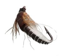 Besttoolifes 10#, Realistic Nymph Scud Fly for Trout and Salmon Fishing - Artificial Bait Lure with High-Carbon Steel Hook, Hand-Tied Feather & UV-Reflective Fibers