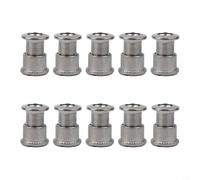Besttoolifes 10pcs Set Steel Mountain Chainring Bolts Stainless Single Chainwheel Triple Crankset Screws for Resistant for Replacement Erosion Double Silver for Nuts (10PCS double disc)