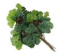 Besttoolifes 12 Pcs Over The Rubber Acorn Leaves Multi-coloured Plastic Fake Tree Bran, Gummed Oak Leaves, Imitation Home Decoration, 1bundle Gummed Oak Leaves(Green)