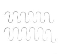 Besttoolifes 12 Stainless Steel S Hooks Flat Shape for Hanging Kitchen and Garden Utensils, Home Organization Metal Hooks Resistant to Rust and for Various Uses