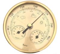 Besttoolifes 130mm Mechanical Weather Station Thermometer and Hygrometer with Barometer - Indoor Analog Home Weather Monitor, No Batteries Required, Measures Temp, Humidity & Atmospheric Pressure