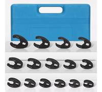 Besttoolifes 19 Pcs Crowfoot Wrench Set Metal Flare Nut Wrench 1/2 Inch 3/8 Inch Drive Sizes 8Mm-32mm Hexagonal Open End Wrenches For Ratchets Extensions