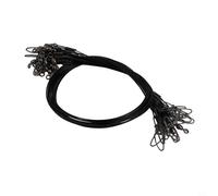 Besttoolifes 1x7 Fishing Wire Steel 125lb Heavy Duty Leader Stainless Steel Nylon Coated Having Fishing Line Antibite Swivel Plus Snap for Saltwater Plus Freshwater Fishing (black)