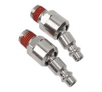 Besttoolifes 2 Pcs 1/4 Inch for NPT Pneumatic Quick Connector Set, Zinc Plated Steel Industrial Air Fittings with 360° Swivel for Air Compressor, Hose, Tools and Garage Workshop Use, 300 Psi Rated（A）