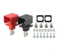 Besttoolifes 2 Pieces Brass Lithium Battery Terminal Connector 300/400A High Current Copper Energy Storage Terminal Red+Black IP67 Rated For New Energy Cabinet(300A)