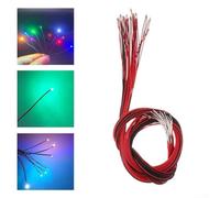 Besttoolifes 20Pcs Pre-Wired 0805 Micro-LEDs for MINI Bulbs 7 Colors For Model Railway Street Lights HO Scale Train Layout Scenery Diorama Lighting DIY Projects 30CM Cable(White light)