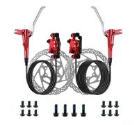 Besttoolifes 2piston Hydraulic Disc Includes Set for Mountain for Oil Aluminium Alloy Calipers with Mineral Bikes 160mm 800mm and Rear 1400mm Brake Hoses Brake Front Rotors (Red)