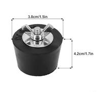 Besttoolifes 38mm, Pool Rubber Drain Stopper for Winterizing Swimming Pools - Cold-Resistant Non-Slipping Antifreeze Plug for Pool Pipes, Made of Rubber + Stainless Steel, Black