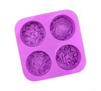 Besttoolifes 3D Flower Silicone ForRound Soap Making, Embossed Flower Design, Reusable Flexible Baking ForDIY Crafts, Chocolate, Home Decor