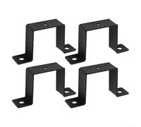 Besttoolifes 4 Pcs Square Pipe Clamp, U Shaped Connector, Fence Post Wall Fixing Bracket, Heavy Duty Conduit Clamps for Door Closed Bar Holder Strut, Pipe Tube Wire Fixing(4pcs 2in)