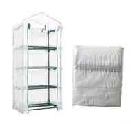 Besttoolifes 4 Tier Greenhouse Replacement Cover, 160CM x 70CM x 50CM Clear PVC Small Plant Grow House Cover With Roll-Up Zipper Door For Plants Cold Frost for PROTECTION Wind Rain Proof(White)