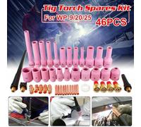Besttoolifes 46Pcs for TIG Gas Lens Collet Body Kit for SR WP9 WP20 WP25 Torches, Air Cooled and Water Cooled for TIG Torch Accessories with Alumina Nozzles, Long Medium