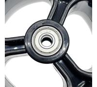 Besttoolifes 5 Inch 5x1.5 Solid Tyre with Wheel Hub for Electric Scooters - Rubber Replacement Wheel, 126mm OD, 40mm Thickness, 8mm Bearing, Black