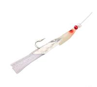 Besttoolifes 5-Pack Sabiki Fishing Rigs for Herring & Mackerel - 3/0 Hooks, Red-White Lumi Beads, 150cm Main Line, High-Carbon Steel, Deep Sea & Coastal Rigging