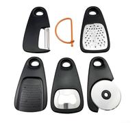 Besttoolifes 5-Piece Kitchen Gadget Set with Peeler, Grater, Pizza Cutter, Bottle Opener - Compact Stainless Steel Tools For A Clutter Kitchen(Black)