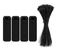 Besttoolifes 50 Pcs Garden Privacy Screen Installation Kit PVC Mounting Clips Outdoor Fence Fasteners Balcony Rail Holder Set Reed Mat Support Hardware With Zips Ties Black(100PCS)