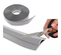 Besttoolifes 5M Carpet Trim Strip, Adhesive Carpet Trim Strip, Adhesive TPE Laminate Floor Door Strip, Door Floor Transition Threshold Edgings Trim, Flooring Edge Strip(5M Grey)