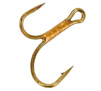 Besttoolifes 6#, High Carbon Steel Double Fishing Hooks for Pike - Barbed Crank Hook, 20-Pack in Sizes #1, #2, #4, #6, #8, Gold Finish