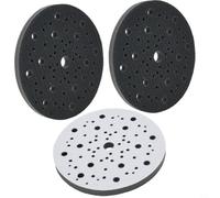 Besttoolifes 6 Inch 150mm Backing Pads for Orbital Sander, 70 Hole Sanding Disc Pad with Hook and Loop Interface, Soft Foam Polishing Pad, Black Sponge Backing
