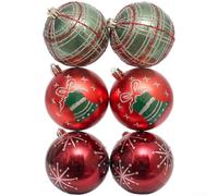 Besttoolifes 6 SetS Christmas Tree Decorations, Social Media Style Baubles, Lasting Plastic Design, 8Cm Round Ornament, Multicolor Mix, For Holiday Seasonal Display(A)