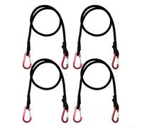Besttoolifes 60cm 4pcs, Heavy-Duty Bungee Cord with Carabiner Hook - 8mm Latex Elastic Tie Strap for Camping, Hiking, Tent & Canopy Accessories (60 cm or 90 cm, Black)