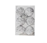 Besttoolifes 6PCS Mixed Christmas Balls Baubles Xmas Tree Ornament Christmas Home Decoration,Christmas Tree Balls for Decoration & Crafting(Silver)