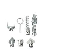 Besttoolifes 7Pcs Drain Cleaner Cutter Set with 16mm Spring Cutter Head, Metal Galvanized Dredging Tool Kit for Power Drain Cleaning Machines, Fits Plumbing Maintenance and Pipe Unblocking Tasks