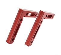 Besttoolifes 90 Degree Angle Tool for Woodworking, Right Angle Locator Aluminum Alloy Square Clamp, Measuring Square with Dual Scales, Rust Resistant(red 2pcs)