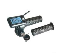 Besttoolifes A, 36V-72V E-For Bike Throttle Handle Grip with LCD Display for Electric Bicycles, 170 cm Cable, ABS Construction, Hall Effect Speed Sensor