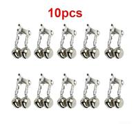Besttoolifes A, Fishing Clip Bells - 10-Pack High-Sensitivity Metal Rod Alarms for Detecting Subtle Bites, Compact Lightweight Design with Secure Clip, Silver & Assorted Colors