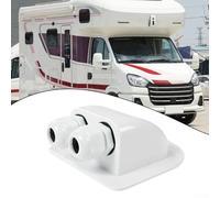 Besttoolifes ABS Solar Cable Entry Gland, Double-Hole Waterproof Connector for 4-12mm² Cables, Suitable for RV, Marine, Caravan, and Building Roof Penetrations(DOUBLE HOLE WHITE)