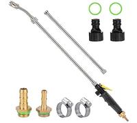 Besttoolifes Adjustable Metal Replacement Sprayer Wand, 1/4" & 3/8" Brass Barb Sprayer Wand, Garden Sprayer Replacement Stainless Steel Telescopic Nozzle, Car Wash(110cm)