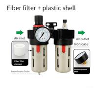 Besttoolifes Air Compressor Filter Regulator, BFC-2000 Oil Water Separator for Pneumatic Tools, Industrial Air Line Filter with Plastic Shell, 0.99MPa Max(Thread Diameter 1/2)