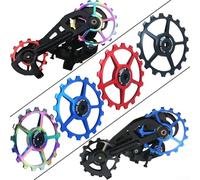 Besttoolifes Aluminum Alloy Ceramic Bearing Rear Derailleur Road Wheels Watertight Lightweight Steel Wheel for Pulley for Mountain and 11t17t Dustproof Sealed Guide (Black10T)