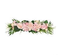 Besttoolifes Arch Flowers, Artificial White Rose Decorative Floral Swags, Greenery Arbor Floral Arrangement, Wedding Arch Flower Swag(pink)