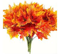 Besttoolifes Artificial 7 Leaf Maple Autumn Decorations For Halloween And Fall Home Tables, Crafted To Maintain Vibrant Look Throughout The Season